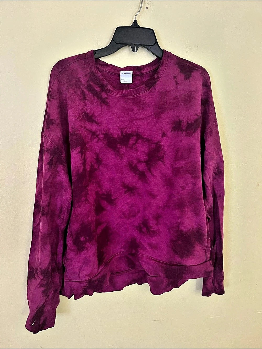 All in Motion Women's Tie-Dye Crewneck Sweatshirt Purple XXL